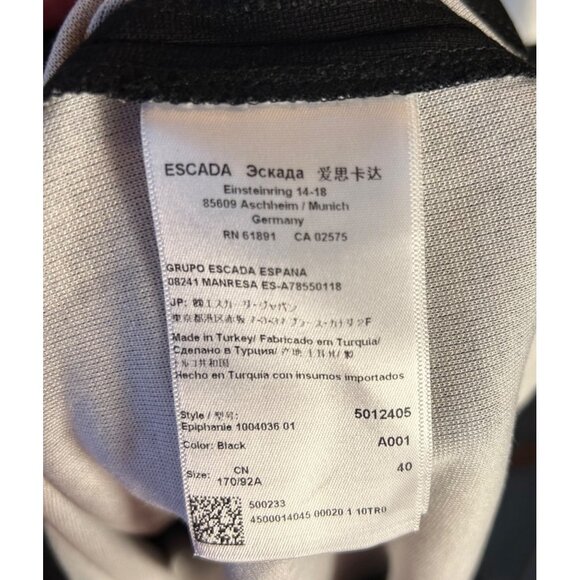 NWT Escada Womens US Sz M  Black White Striped Dress Slimming Pattern - Picture 6 of 11